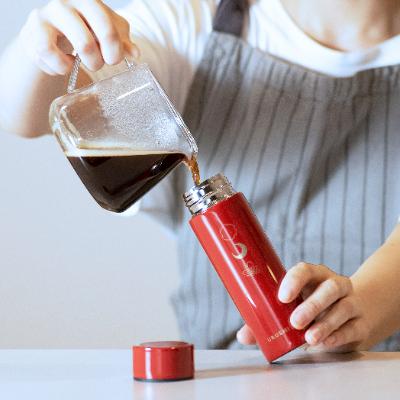 ふるさと納税 鯖江市 本漆だけの特別な質感のステンレスボトル【URUSHIPOKETLE180ml 日月 溜色】の画像