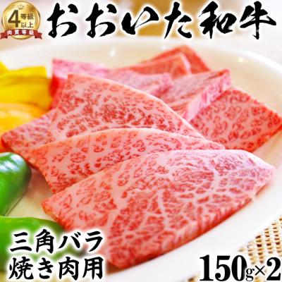 ふるさと納税 杵築市 ニード牧場のおおいた和牛 三角バラ 焼肉用(150g×2)(杵築市)