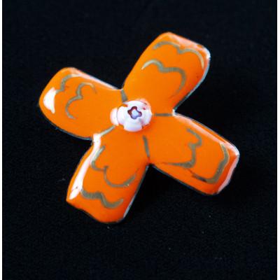 ふるさと納税 太田市 [七宝工芸家 中島たか子]七宝焼 フラワーブローチ 1点もの