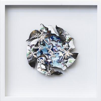 ふるさと納税 太田市 [七宝工芸家 中島たか子]絵画七宝 風と花にあそぶ