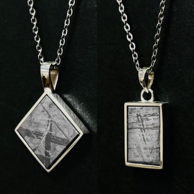 ふるさと納税 足利市 Gibeon ギベオン隕石 ペアネックレス