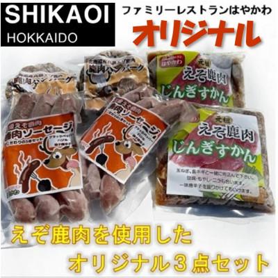ふるさと納税 鹿追町 ファミレスはやかわのえぞ鹿肉製品セットB(3種各2袋)[0718]