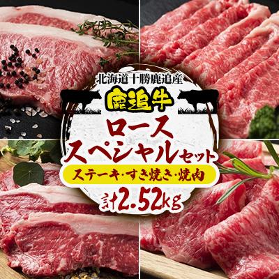 ふるさと納税 鹿追町 鹿追牛 ロース スペシャルセット 2.52kg(ステーキ すき焼き 焼肉)北海道十勝産[0151]