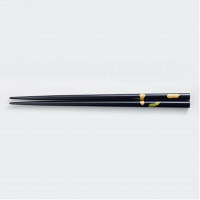 ふるさと納税 鯖江市 越前漆器 黒 瓢箪蒔絵 箸(桐箱入)