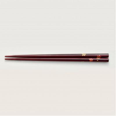ふるさと納税 鯖江市 越前漆器 溜 桜蒔絵 塗箸(桐箱入)