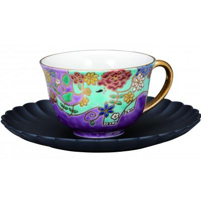 ふるさと納税 能美市 九谷焼 カップ&amp;ソーサー 碧象 花きらり 美山窯