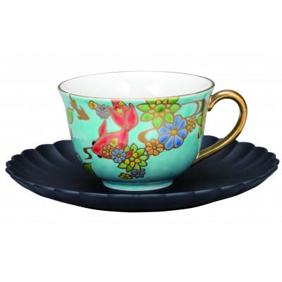 ふるさと納税 能美市 九谷焼 カップ&amp;ソーサー 金魚 花きらり 美山窯