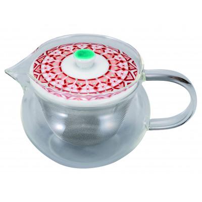 ふるさと納税 能美市 九谷焼 九谷和 ポット NAGOMI POT 赤絵丸紋(茶こし付)