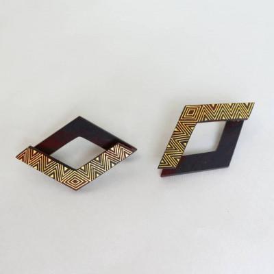 ふるさと納税 ふじみ野市 伝統技法 截金「KIRIKANE」アクセサリー ピアス 菱 “hishi"