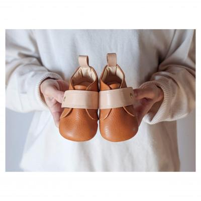 ふるさと納税 美濃市 イタリア生まれの上質なベジタブルタンニンレザーで仕立てたファーストシューズ 12cm/キャメル