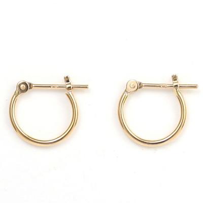 ふるさと納税 昭和町 K18 フープピアス 111609 太さ1.0mm ・直径10.0mm