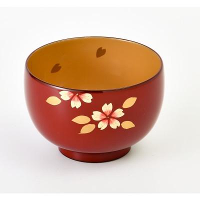 ふるさと納税 鯖江市 越前漆器 カラフルでおしゃれ『桜カラー汁椀 1客』 朱
