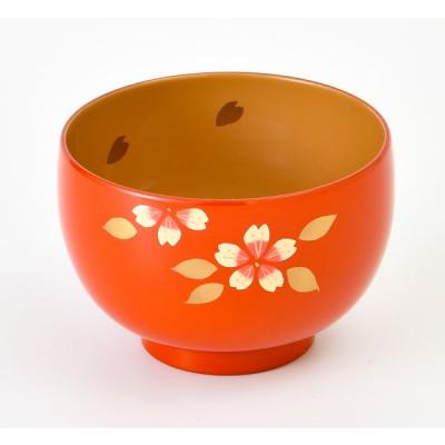 ふるさと納税 鯖江市 越前漆器 カラフルでおしゃれ『桜カラー汁椀 1客』 洗朱