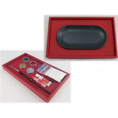 ふるさと納税 鯖江市 蒔絵体験キット『URUSHI DUY SET(マルチトレイ)』紺漆