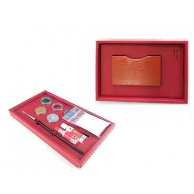ふるさと納税 鯖江市 蒔絵体験キット『URUSHI DUY SET(うるしカードケース)』朱塗り(掻合わせ塗)