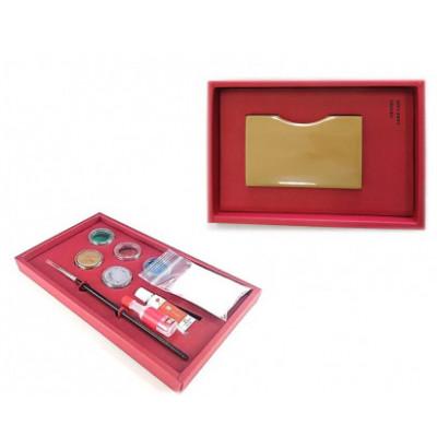 ふるさと納税 鯖江市 蒔絵体験キット『URUSHI DUY SET(うるしカードケース)』白漆り(真塗)