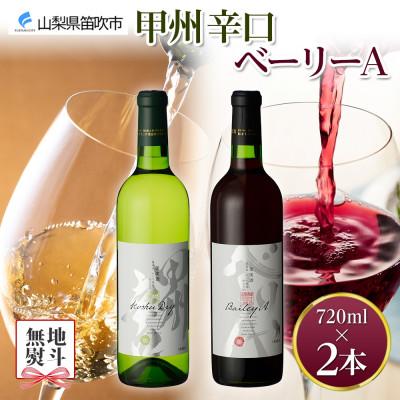 ふるさと納税 笛吹市 [熨斗]甲州辛口・ベーリーA 2本セット 720ml 白ワイン 赤ワイン モンデ酒造 山梨県笛吹市