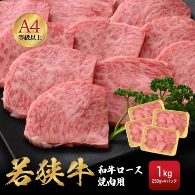 ふるさと納税 越前町 若狭牛 和牛ロース焼肉用 計1kg(250g × 4パック)
