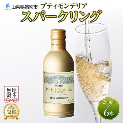 ふるさと納税 笛吹市 [無地熨斗]プティモンテリア スパークリング290ml 6本入 缶ワイン モンデ酒造 山梨県笛吹市
