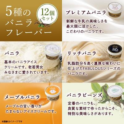 ふるさと納税 大樹町 新鮮濃厚ミルク バニラ5種食べ比べセット 12個入