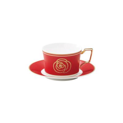 ふるさと納税 みよし市 ノリタケ[エイダンゴールド]カップ&amp;ソーサー(赤)