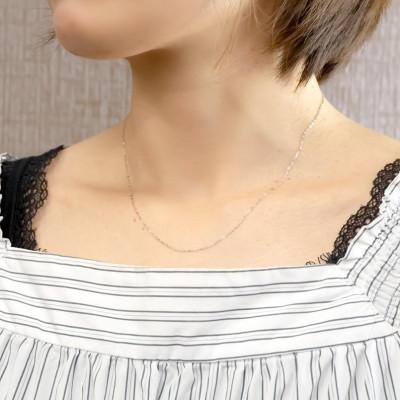 ふるさと納税 昭和町 純プラチナ ネックレス 45cm 造幣局検定刻印付 pt999 アズキ 200710nm100n45の画像