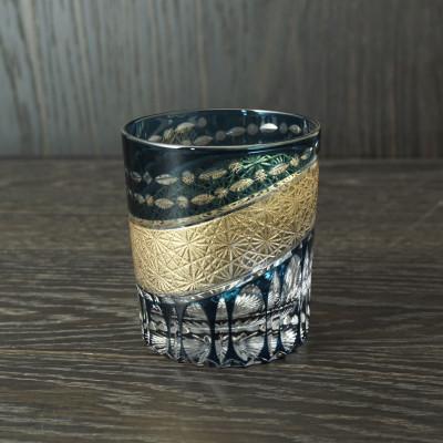 ふるさと納税 海南市 金帯切子漆技 ダークブルー