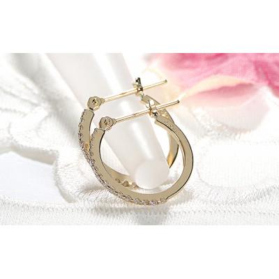 ふるさと納税 昭和町 【0.16ct】K18YG ダイヤモンド フープピアス