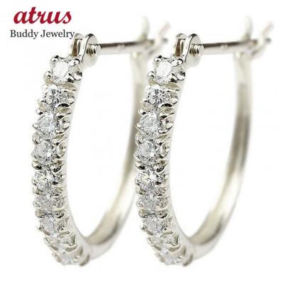 ふるさと納税 昭和町 プラチナ ピアス ダイヤモンド フープピアス pt900 リングピアス 180221ko201p