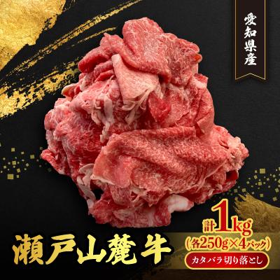 ふるさと納税 瀬戸市 瀬戸山麓牛カタバラ切落し1kg(1P250g×4P)