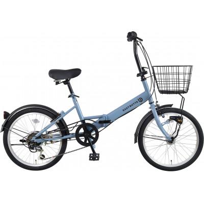 ふるさと納税 四日市市 オリタタミ自転車20型6段変速 LEDオートライト マットブルーグレー