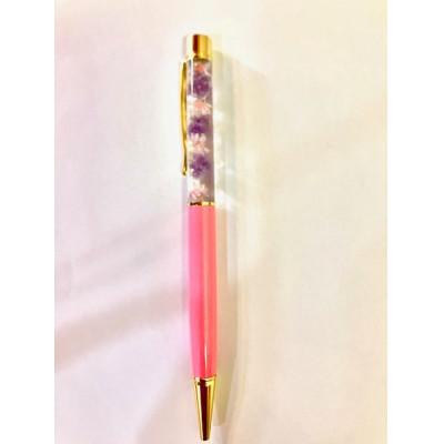 ふるさと納税 みよし市 ハーバリウムボールペンローズラメ(花カラー