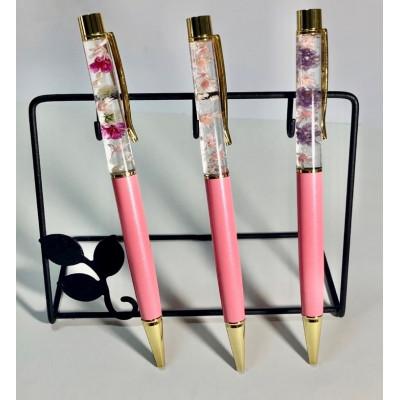 ふるさと納税 みよし市 ハーバリウムボールペンローズラメ(花カラー