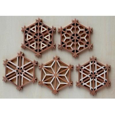 ふるさと納税 上越市 Kinomo 組子サクラコースターセット