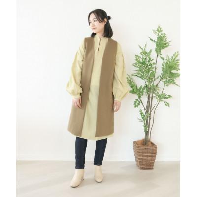 ふるさと納税 笠松町 [洗える/もっちり素材/草木染め]コットンダンボールニット 羽織ベストログウッドブラック