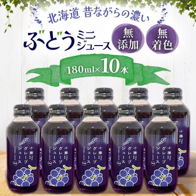 ふるさと納税 池田町 北海道昔ながらの濃いぶどうミニジュース 10本×180ml 無添加 無着色