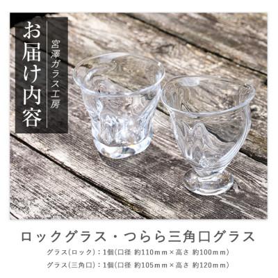ふるさと納税 指宿市 ロックグラス・つらら三角口グラス(ペアセット