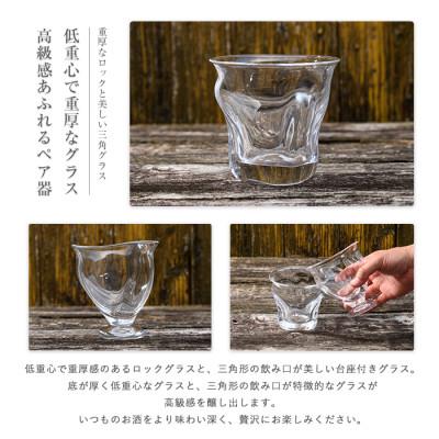 ふるさと納税 指宿市 ロックグラス・つらら三角口グラス(ペアセット