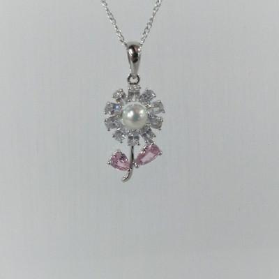 ふるさと納税 鳥羽市 伊勢志摩あこや本真珠ペンダント・フラワー 25-24