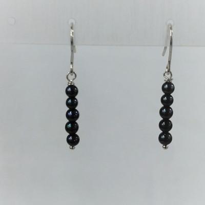 ふるさと納税 鳥羽市 伊勢志摩あこや本真珠ピアス・ベビーパール5珠ブラック 20-74