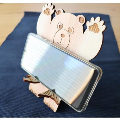 ふるさと納税 那賀町 木頭杉のスマホスタンド(KUMA Fish)