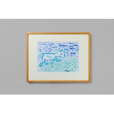 ふるさと納税 十日町市 [大地の芸術祭]参加作家によるドローイング作品 「走るやぎ」田島征三