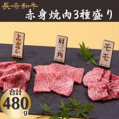 ふるさと納税 佐世保市 長崎和牛赤身焼肉3種盛り(計480g)
