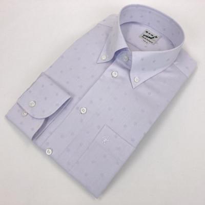 ふるさと納税 西脇市 播州織 長袖メンズシャツ かわいい足あと柄 パープル GC-40 サイズ:L 1着