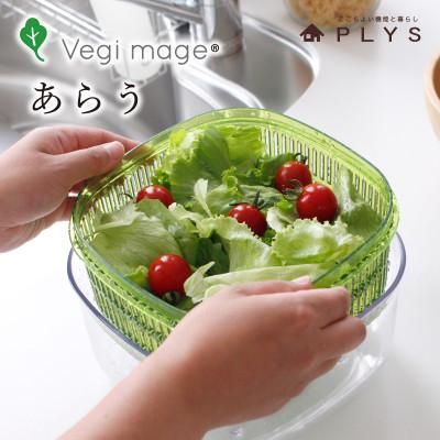 ふるさと納税 海南市 ベジマジあらう 野菜保存容器 21cm ボウル ザル セット フタ付き グリーン