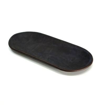 ふるさと納税 福山市 藍染めレザーのトレイ 一貫製造 プラトー/濃藍[福山レザー]