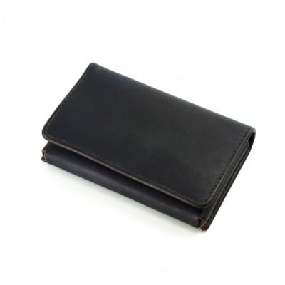 ふるさと納税 福山市 藍染めレザーの名刺入れ 一貫製造 テテ/濃藍[福山レザー]