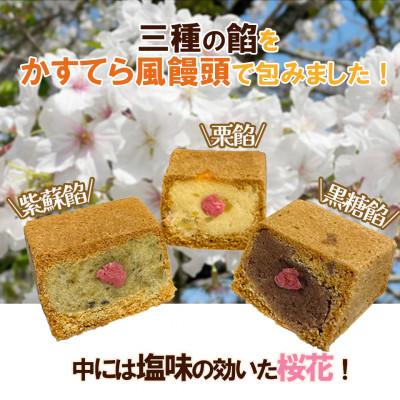 ふるさと納税 三島市 三島ざくら6個 和菓子 饅頭 詰め合わせ カステラ風饅頭 栗餡 しそ餡 黒糖餡 さくら