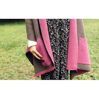 ふるさと納税 五泉市 「CLEMATIS」接結カラフルストール　たたきポケット(ピンク) |  | 02