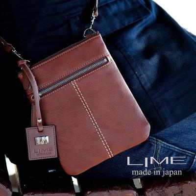ふるさと納税 高松市 LIME(ライム) ヌメ革ミニショルダーバッグ color:チョコ